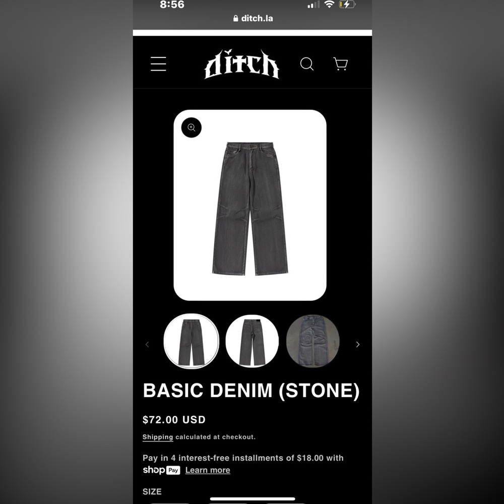 Ditch La basic denim in color stone